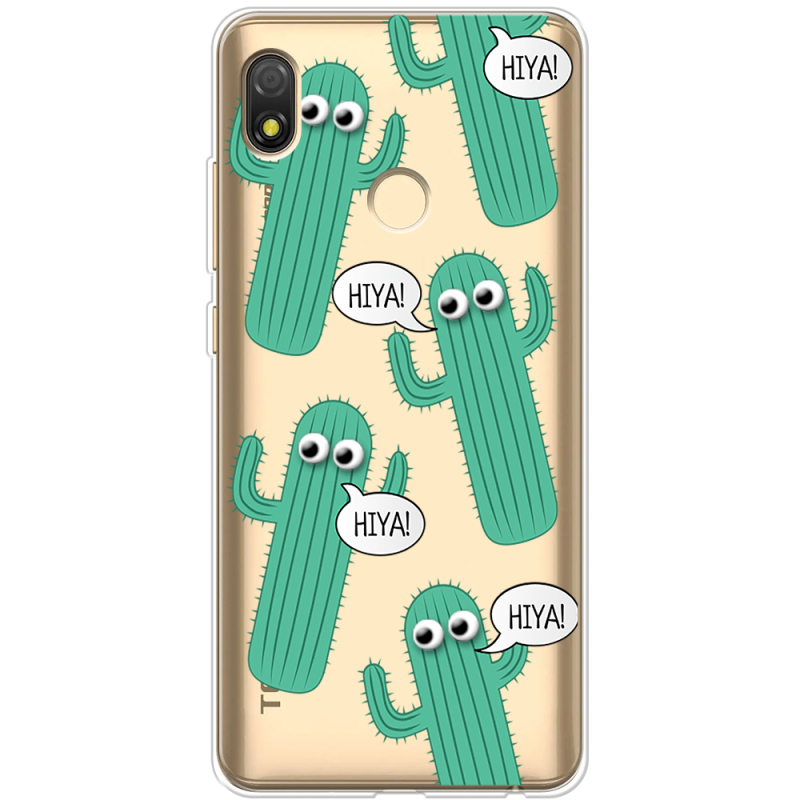 Прозрачный чехол BoxFace Tecno POP 3 с 3D-глазками HIYA