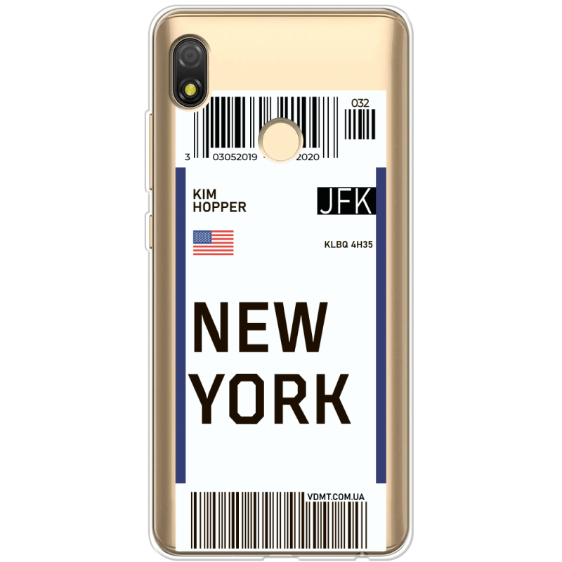 Прозрачный чехол BoxFace Tecno POP 3 Ticket New York