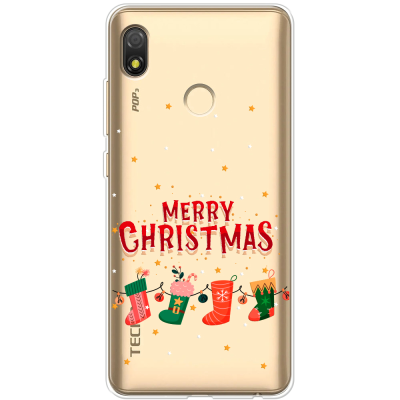 Прозрачный чехол BoxFace Tecno POP 3 Merry Christmas