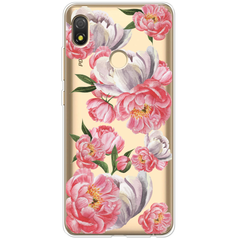 Прозрачный чехол BoxFace Tecno POP 3 Peony Watercolor Style