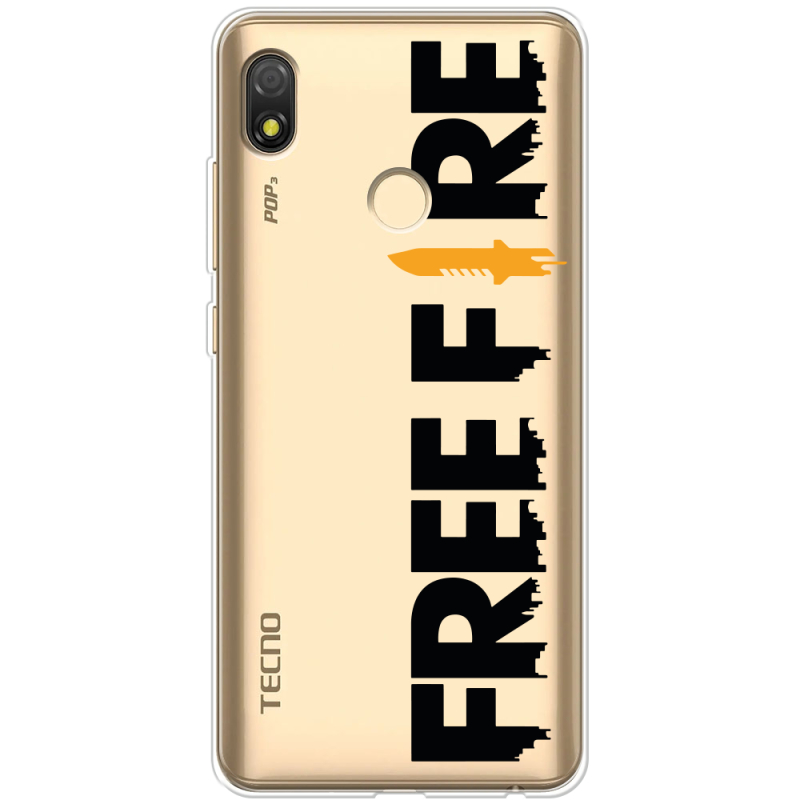 Прозрачный чехол BoxFace Tecno POP 3 Free Fire Black Logo