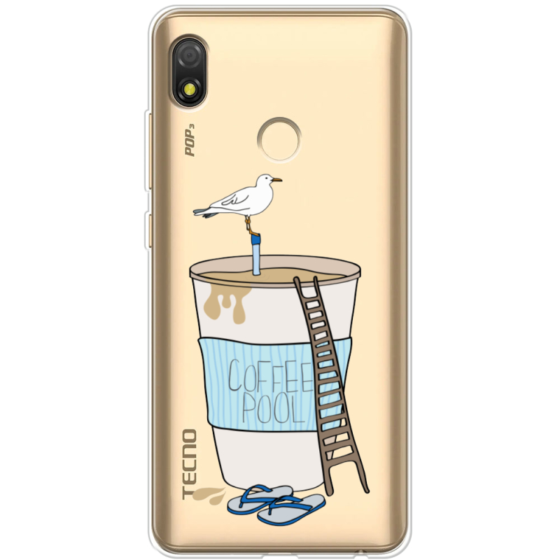 Прозрачный чехол BoxFace Tecno POP 3 Segull in Cofee Pool