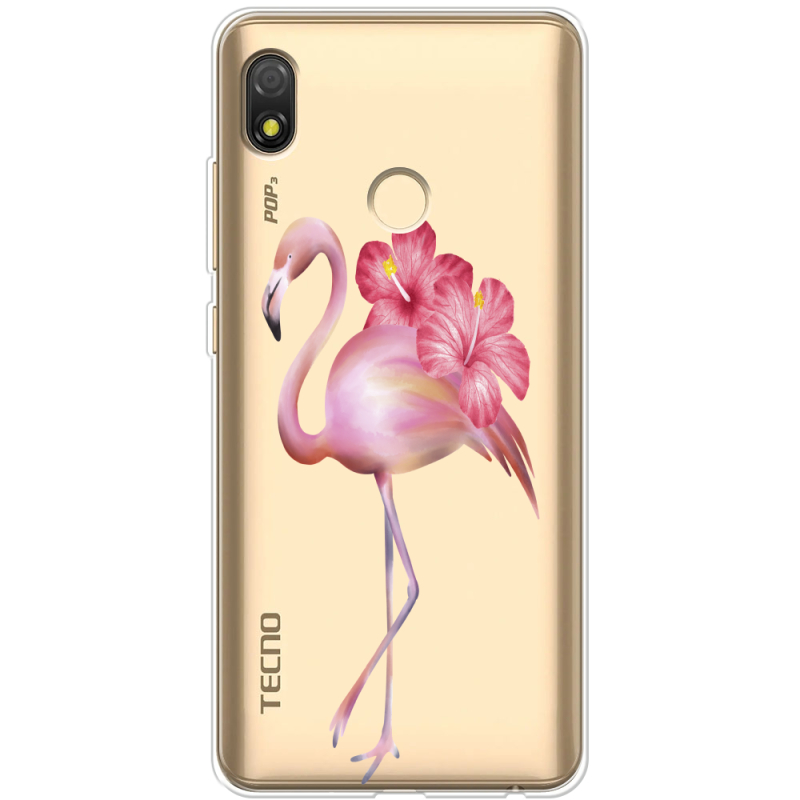 Прозрачный чехол BoxFace Tecno POP 3 Floral Flamingo