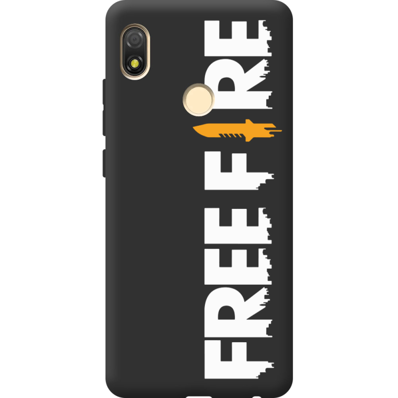 Черный чехол BoxFace Tecno POP 3 Free Fire White Logo