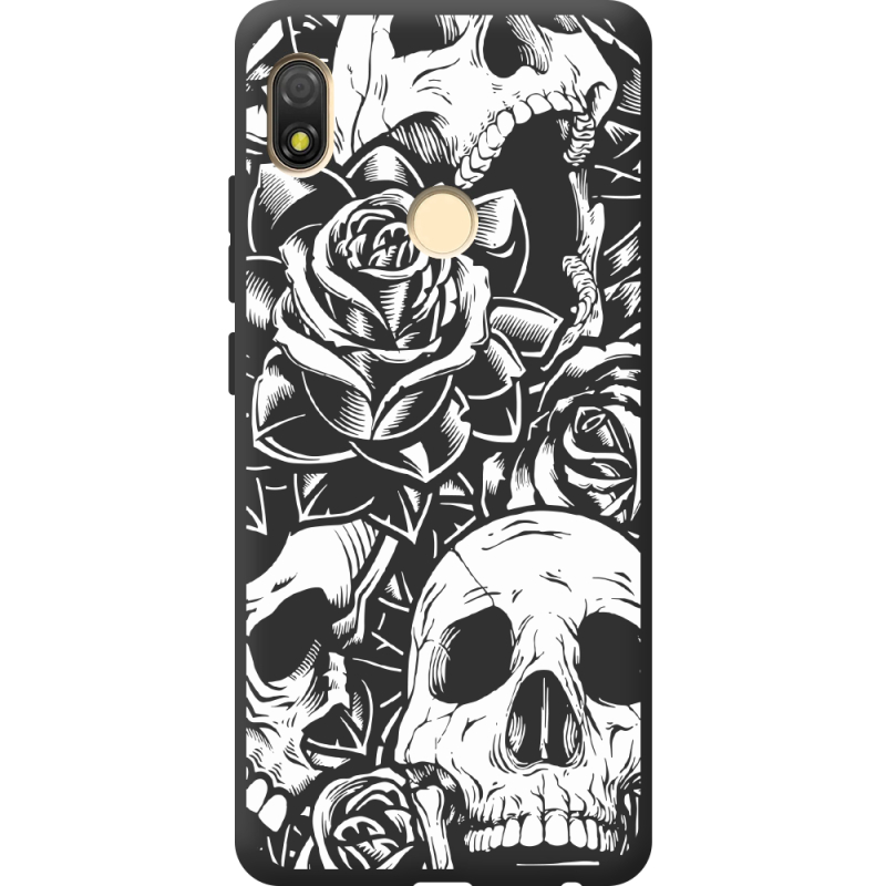 Черный чехол BoxFace Tecno POP 3 Skull and Roses