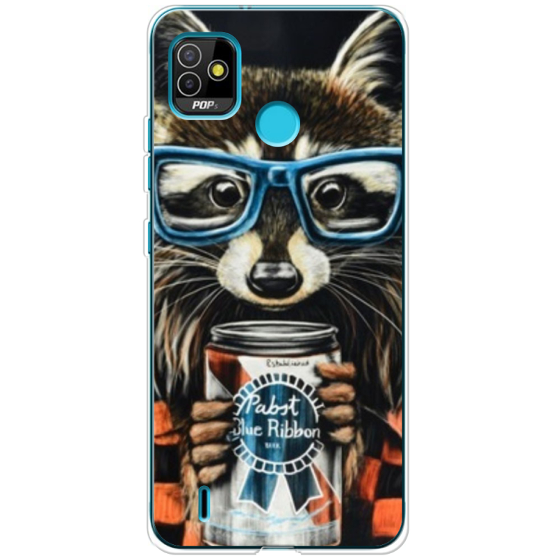 Чехол BoxFace Tecno POP 5 Енот с банкой