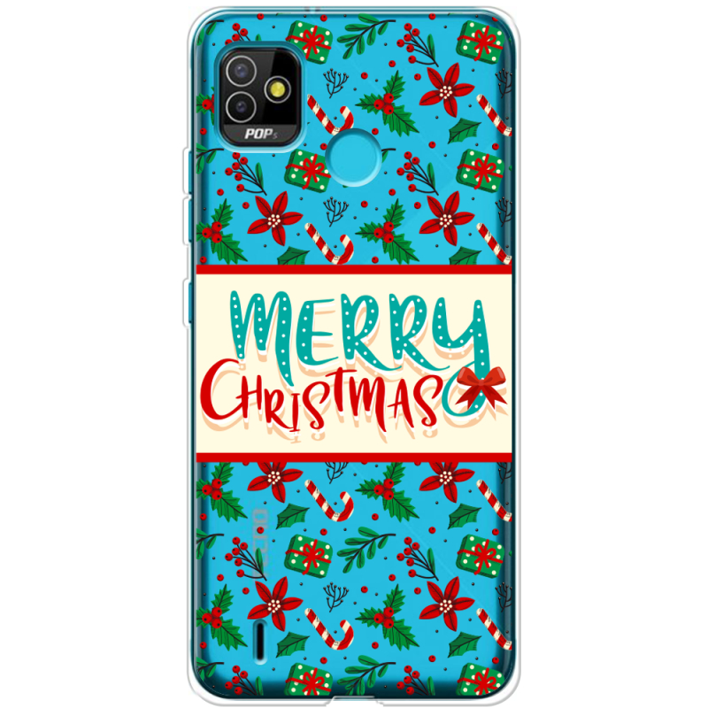 Прозрачный чехол BoxFace Tecno POP 5 Vintage Christmas Pattern