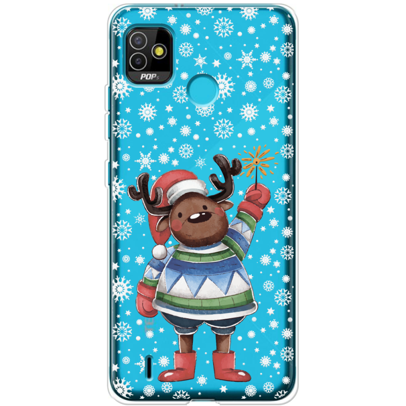 Прозрачный чехол BoxFace Tecno POP 5 Christmas Deer with Snow