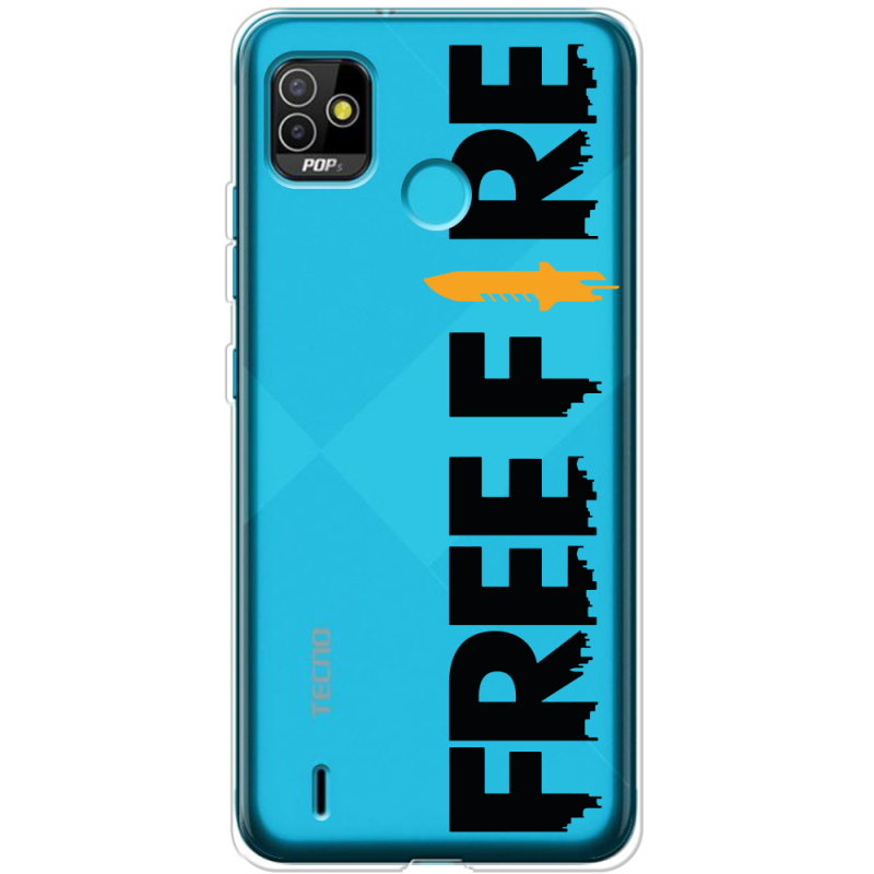 Прозрачный чехол BoxFace Tecno POP 5 Free Fire Black Logo