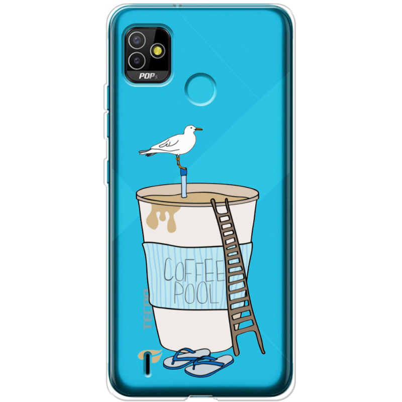 Прозрачный чехол BoxFace Tecno POP 5 Segull in Cofee Pool