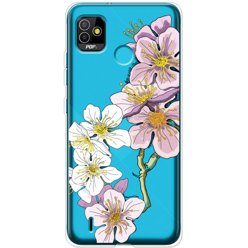 Прозрачный чехол BoxFace Tecno POP 5 Cherry Blossom