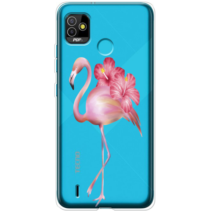 Прозрачный чехол BoxFace Tecno POP 5 Floral Flamingo