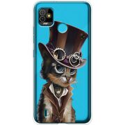 Прозрачный чехол BoxFace Tecno POP 5 Steampunk Cat