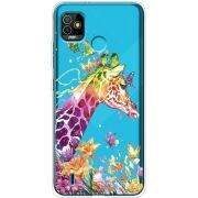 Прозрачный чехол BoxFace Tecno POP 5 Colorful Giraffe