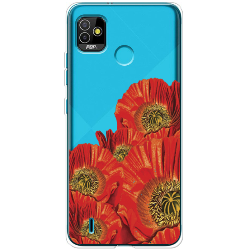 Прозрачный чехол BoxFace Tecno POP 5 Red Poppies