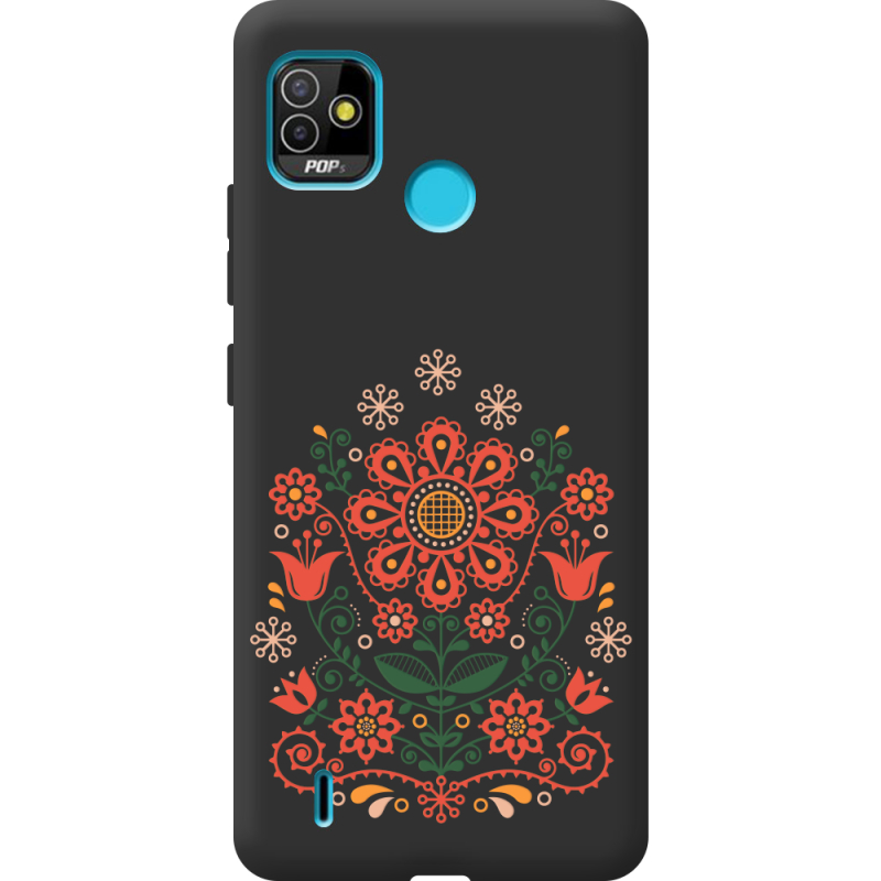 Черный чехол BoxFace Tecno POP 5 Ukrainian Ornament