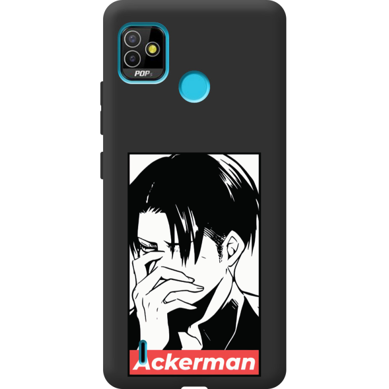 Черный чехол BoxFace Tecno POP 5 Attack On Titan - Ackerman