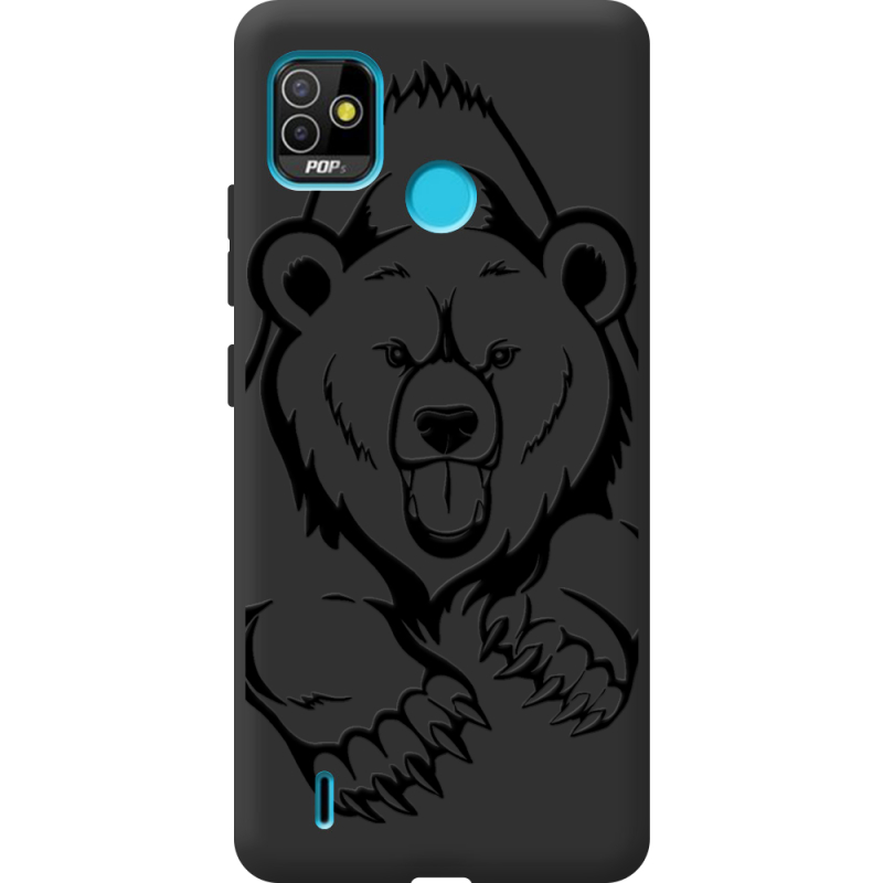 Черный чехол BoxFace Tecno POP 5 Grizzly Bear