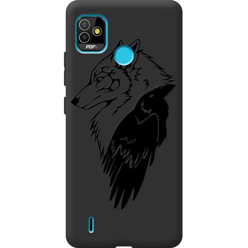 Черный чехол BoxFace Tecno POP 5 Wolf and Raven