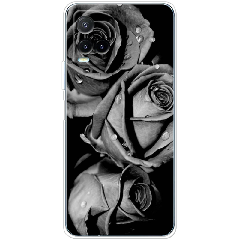 Чехол BoxFace Vivo Y33S Black and White Roses