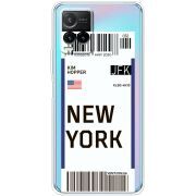 Прозрачный чехол BoxFace Vivo Y33S Ticket New York