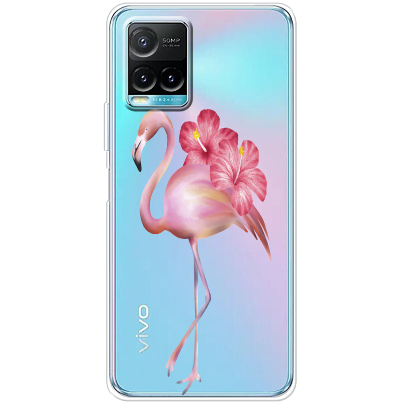 Прозрачный чехол BoxFace Vivo Y33S Floral Flamingo