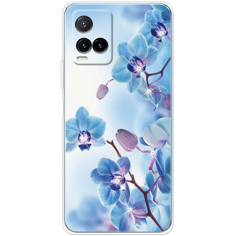 Чехол со стразами Vivo Y33S Orchids