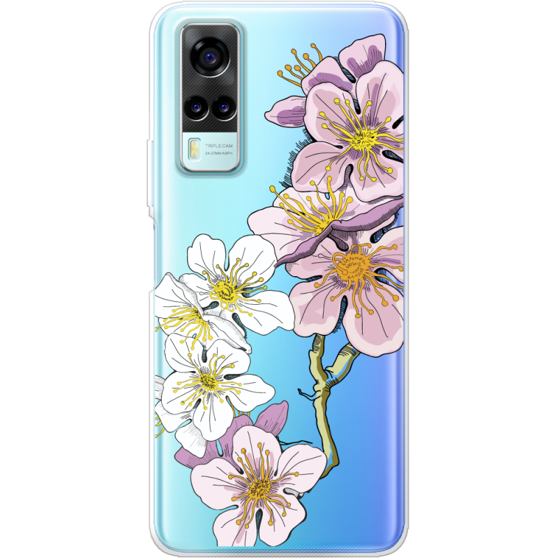 Прозрачный чехол BoxFace Vivo Y53S Cherry Blossom