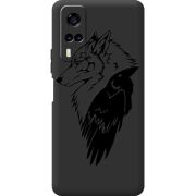 Черный чехол BoxFace Vivo Y53S Wolf and Raven