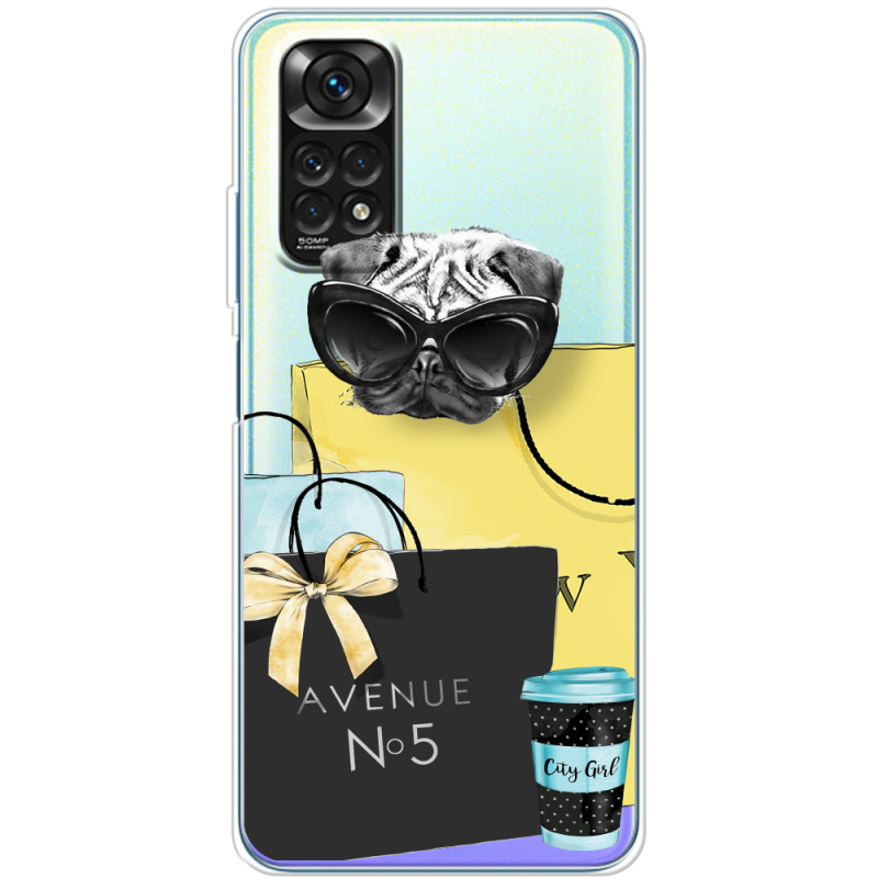 Прозрачный чехол BoxFace Xiaomi Redmi Note 11 / Note 11S Global Version Fashion Pug