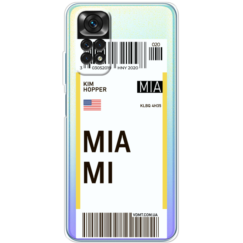 Прозрачный чехол BoxFace Xiaomi Redmi Note 11 / Note 11S Global Version Ticket Miami