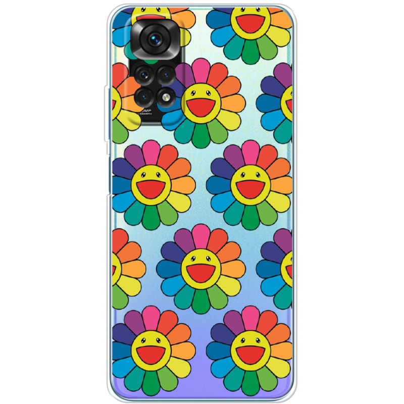 Прозрачный чехол BoxFace Xiaomi Redmi Note 11 / Note 11S Global Version Hippie Flowers