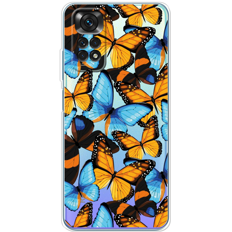 Прозрачный чехол BoxFace Xiaomi Redmi Note 11 / Note 11S Global Version Butterfly Morpho