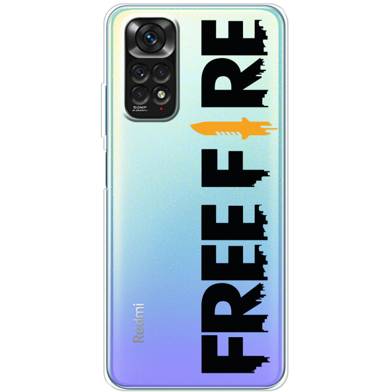 Прозрачный чехол BoxFace Xiaomi Redmi Note 11 / Note 11S Global Version Free Fire Black Logo