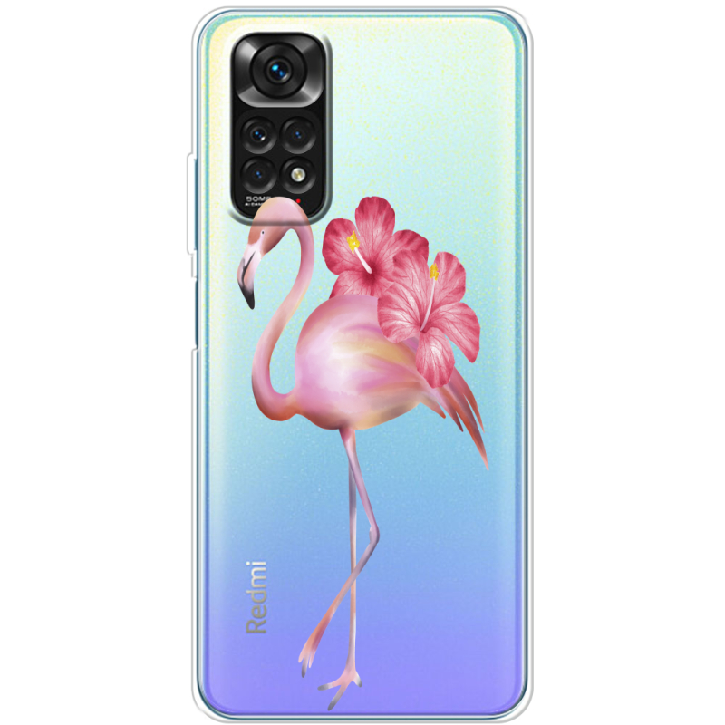 Прозрачный чехол BoxFace Xiaomi Redmi Note 11 / Note 11S Global Version Floral Flamingo