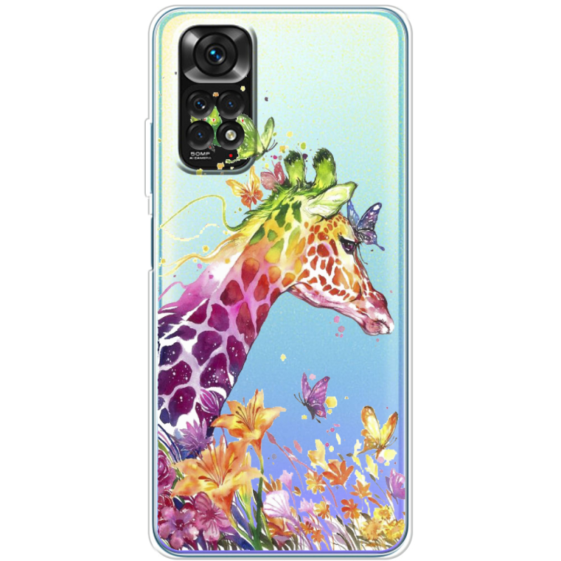 Прозрачный чехол BoxFace Xiaomi Redmi Note 11 / Note 11S Global Version Colorful Giraffe