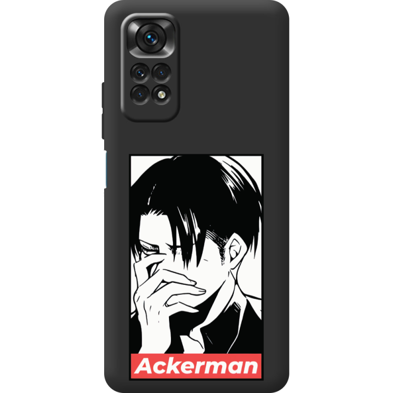 Черный чехол BoxFace Xiaomi Redmi Note 11 / Note 11S Attack On Titan - Ackerman