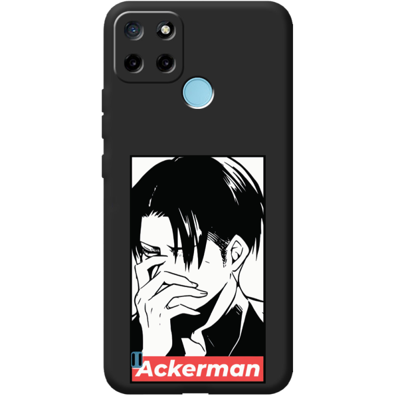 Черный чехол BoxFace Realme C25Y Attack On Titan - Ackerman