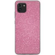 Чехол с блёстками BoxFace Samsung Galaxy A03 (A035) Розовый