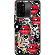 Черный чехол BoxFace Tecno Spark Go 2022 Rock Graffiti