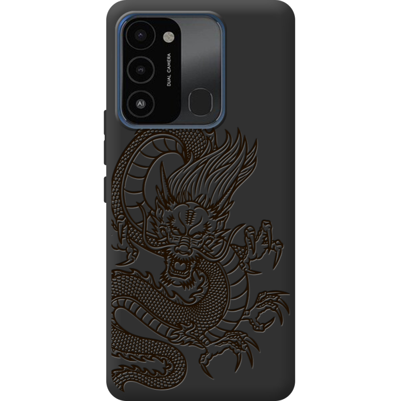 Черный чехол BoxFace Tecno Spark Go 2022 Chinese Dragon