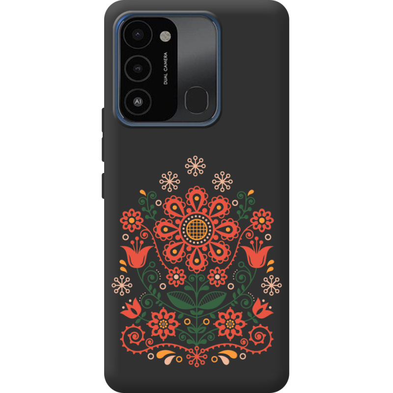 Черный чехол BoxFace Tecno Spark Go 2022 Ukrainian Ornament