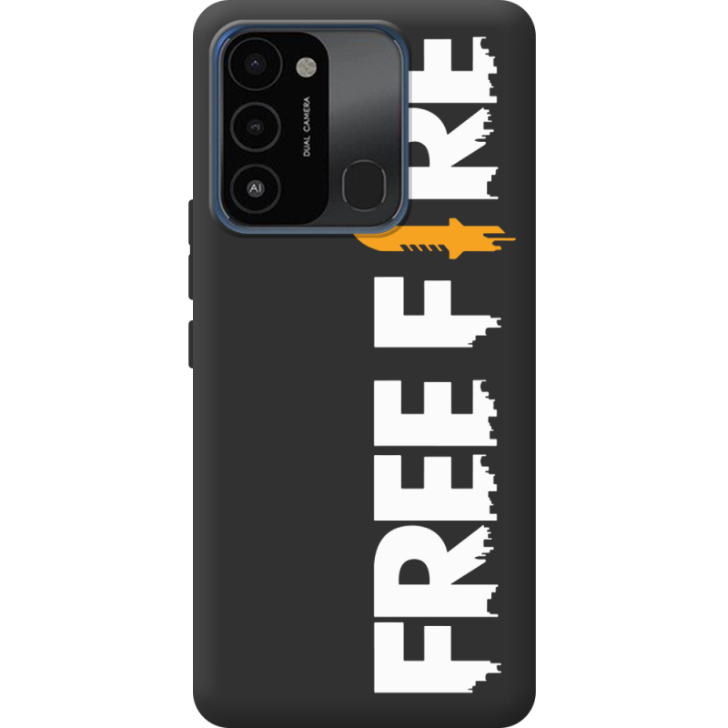 Черный чехол BoxFace Tecno Spark Go 2022 Free Fire White Logo