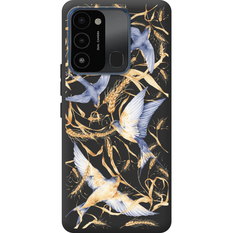 Черный чехол BoxFace Tecno Spark Go 2022 Ластівки