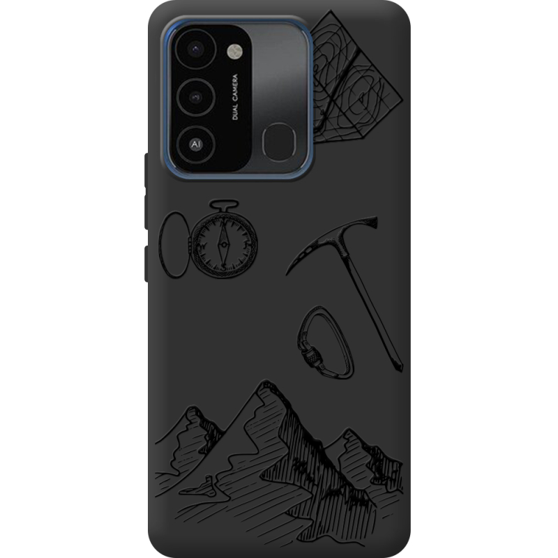 Черный чехол BoxFace Tecno Spark Go 2022 Mountains