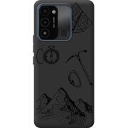 Черный чехол BoxFace Tecno Spark Go 2022 Mountains