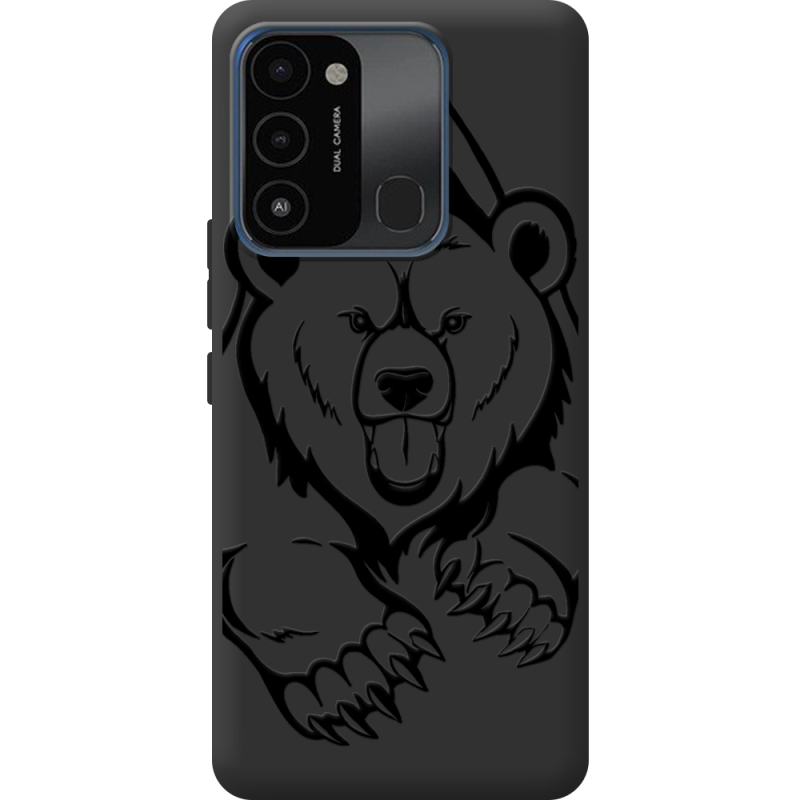 Черный чехол BoxFace Tecno Spark Go 2022 Grizzly Bear