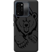 Черный чехол BoxFace Tecno Spark Go 2022 Grizzly Bear