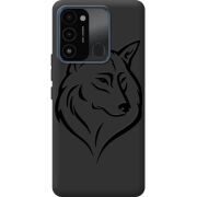 Черный чехол BoxFace Tecno Spark Go 2022 Wolf