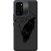 Черный чехол BoxFace Tecno Spark Go 2022 Wolf and Raven